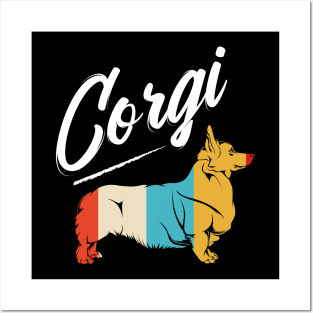 Vintage Corgi Retro Style Pembroke Dog Lover - Welsh Corgi Posters and Art